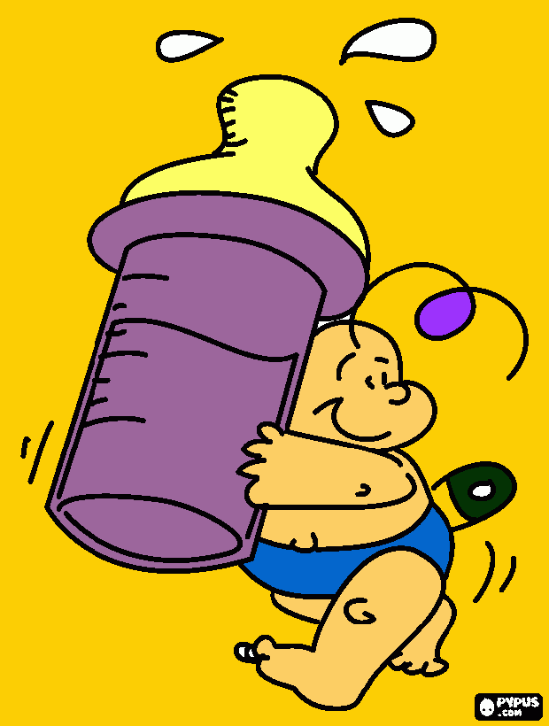 bebe e mamadeira para colorir e imprimir