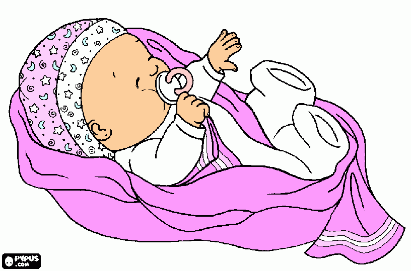 bebe na manta para colorir e imprimir