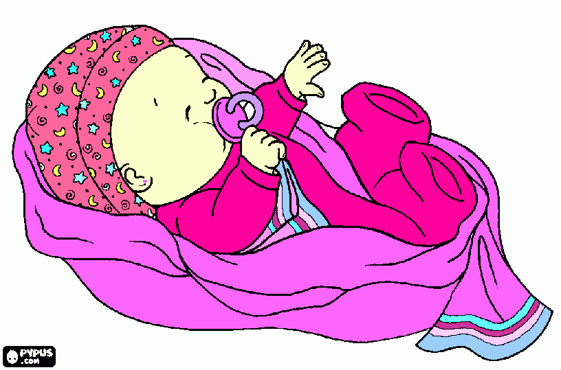 bebe rosa para colorir e imprimir