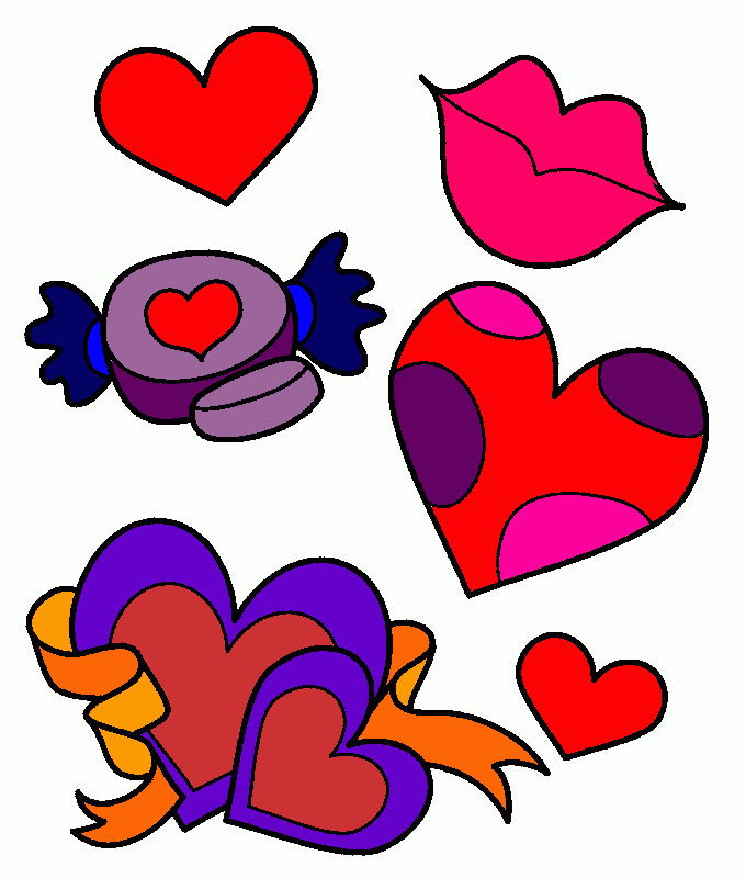 beijos para colorir e imprimir