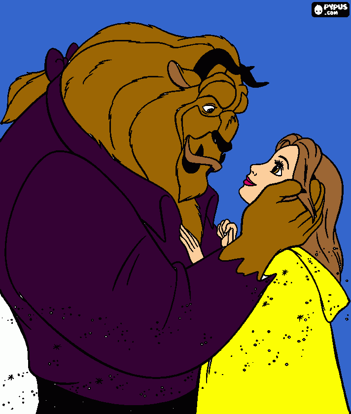 Bela e a Fera/ Beauty and the Beast para colorir e imprimir