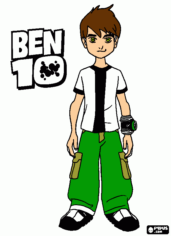 ben 10 colorido para colorir e imprimir