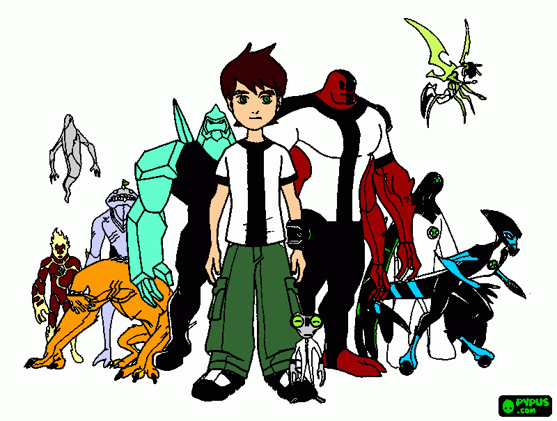 Ben e os seus 10 monstros para colorir e imprimir