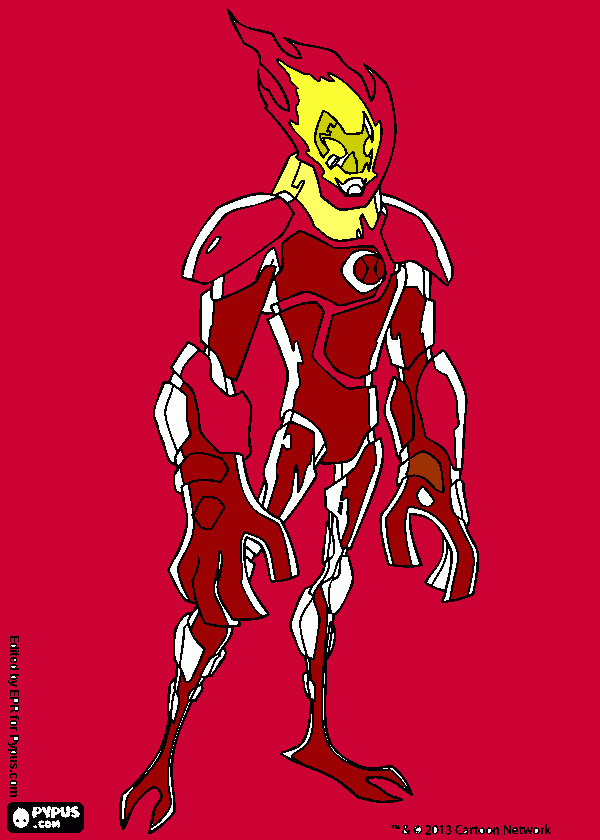 BEN10 FOGO para colorir e imprimir