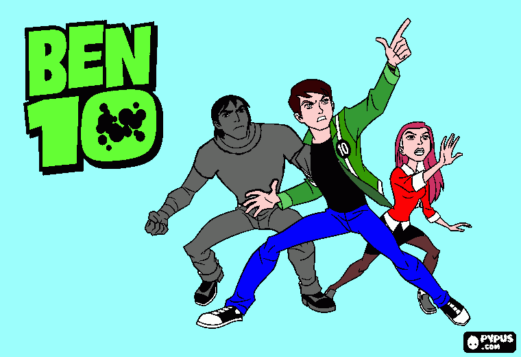 BEN10,KEVIN,GUEN para colorir e imprimir