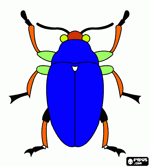 BESOURO AZUL para colorir e imprimir