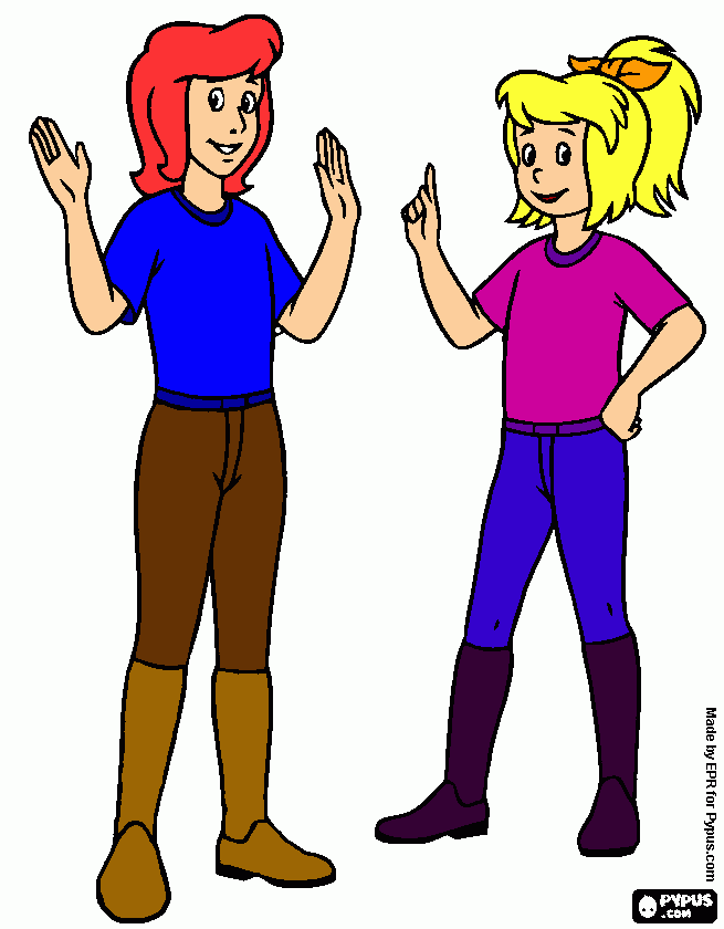 bibi e tina para colorir e imprimir