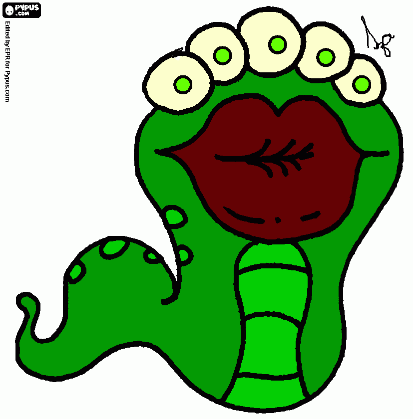 BICHO 5 OLHOS para colorir e imprimir