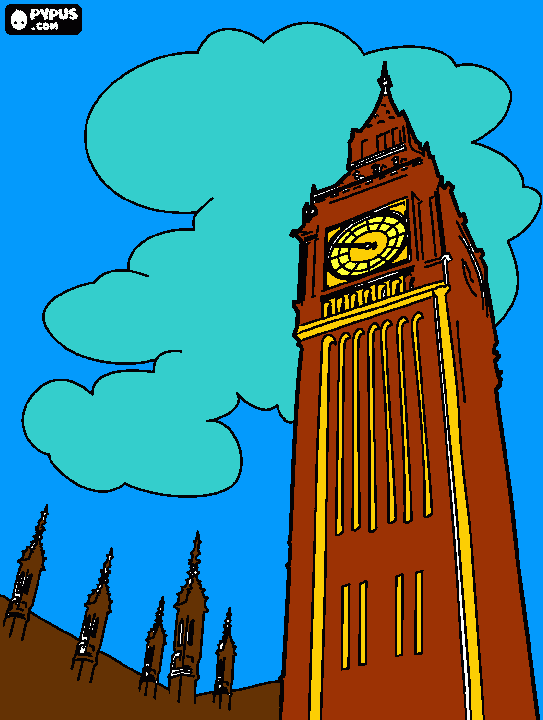 big ben para ingles para colorir e imprimir