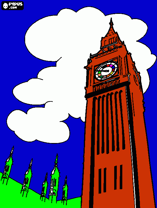 big - ben para colorir e imprimir