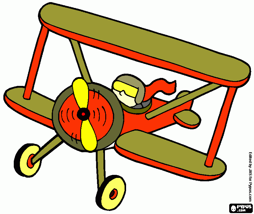 biplano para logo para colorir e imprimir