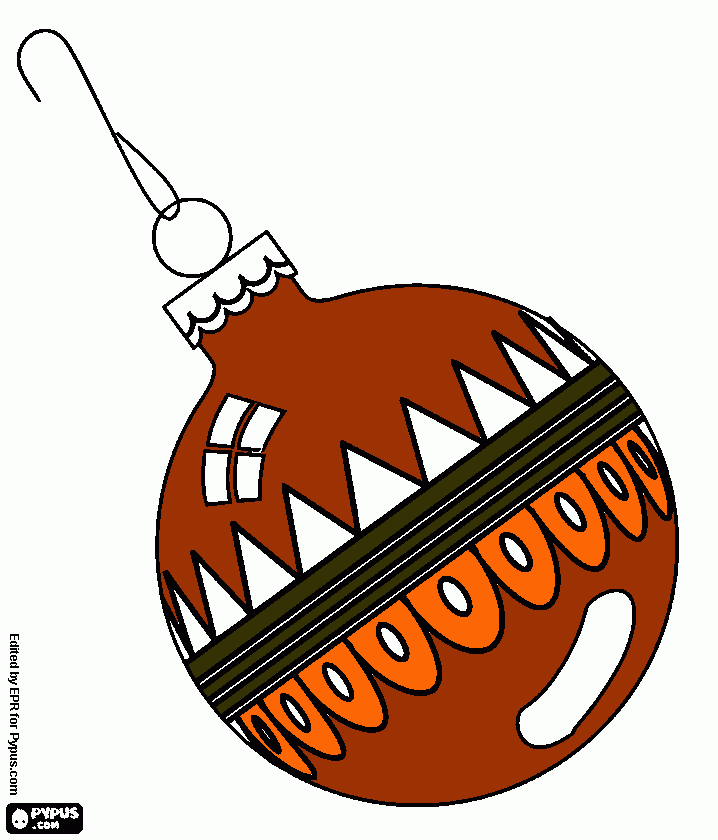 bola de natal de decorada  para colorir e imprimir