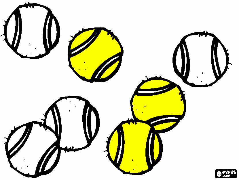 bolas de tenis para colorir e imprimir