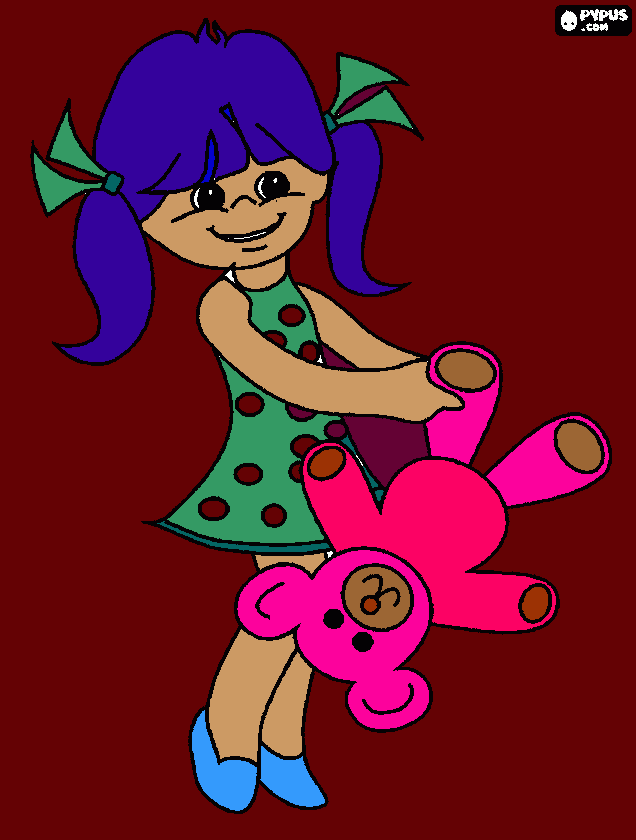 boneca c seu cachorrinho para colorir e imprimir