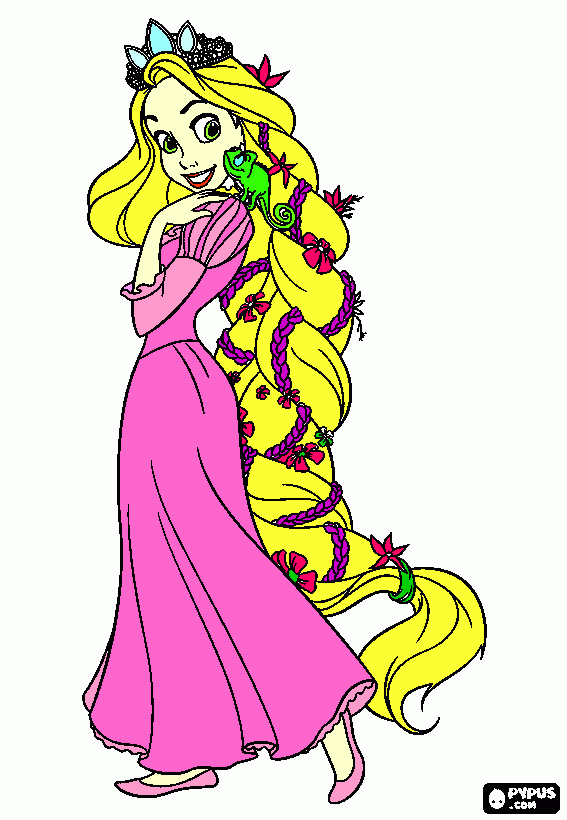 boneca rapunzel de enrolados para colorir e imprimir