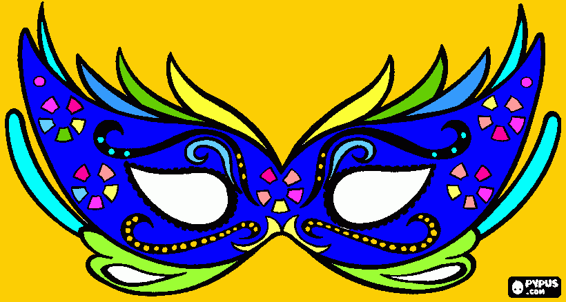 bonita mascarilha  para colorir e imprimir