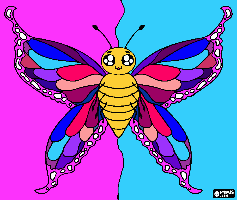 borboleta arco-iris para colorir e imprimir