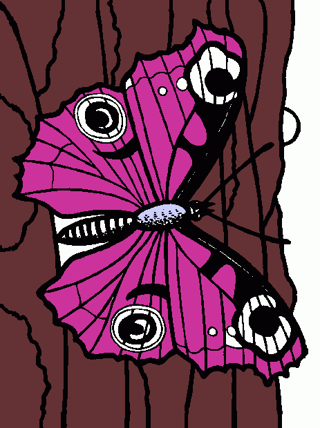 borboleta na arvore para colorir e imprimir