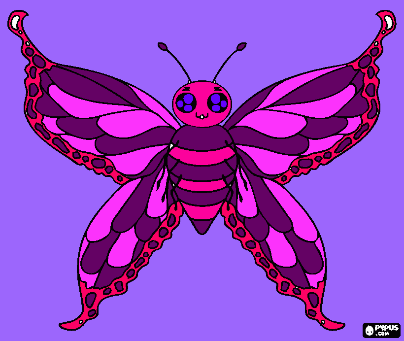 borboleta rosa para colorir e imprimir