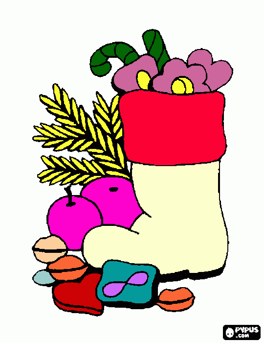 bota de natal para colorir e imprimir