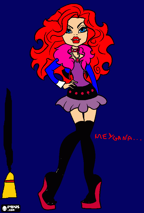 bratzillaz com a meygana para colorir e imprimir