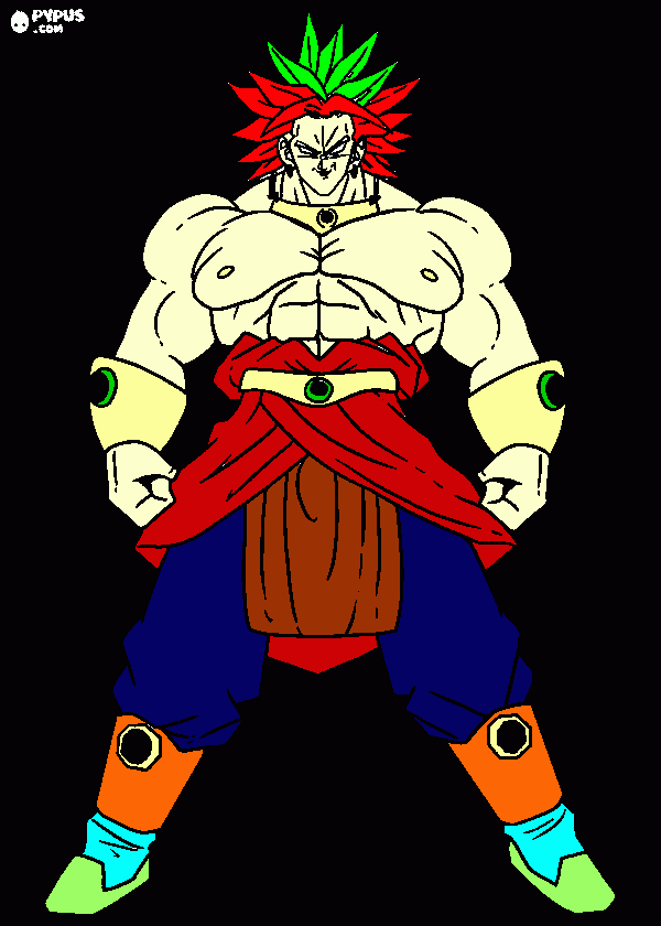 broly super saiajin nivel 5 para colorir e imprimir