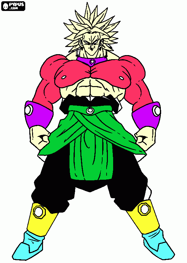 broly para colorir e imprimir