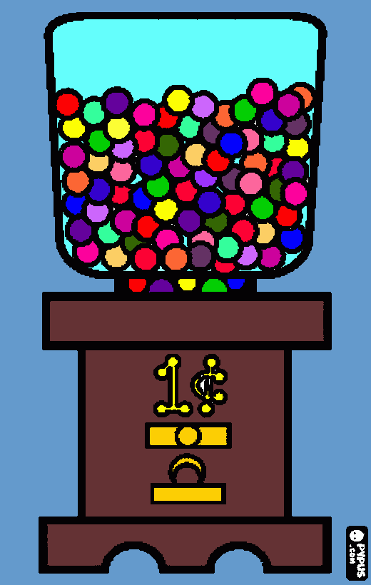 bubble gum para colorir e imprimir