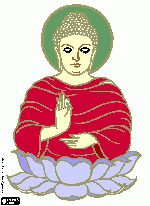 buda flor de lotus para colorir e imprimir