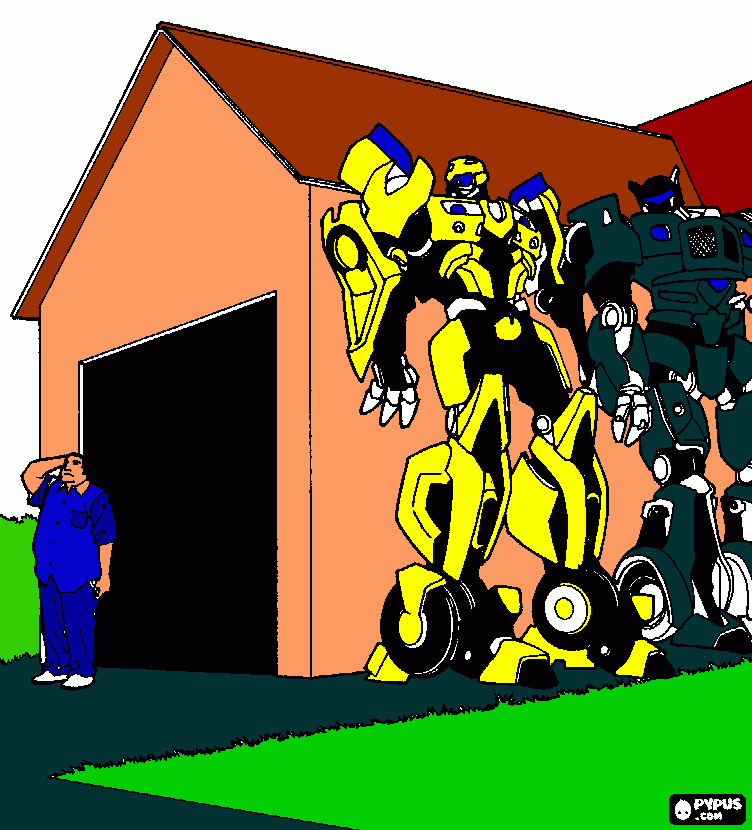 bumblebee  e  jazz para colorir e imprimir