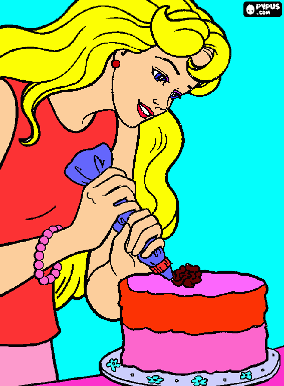 cabelos amarelo e labios vermelhos para colorir e imprimir