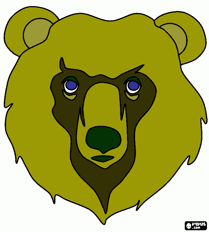 CABEÇA DE URSO para colorir e imprimir