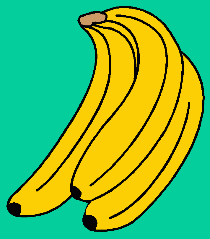 cacho de bananas para colorir e imprimir