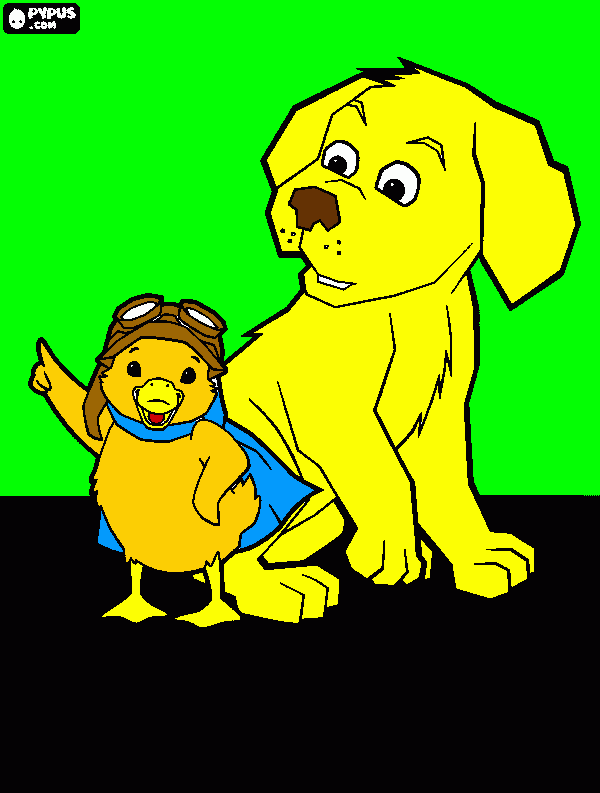 cachorrinho e pintinho bebe para colorir e imprimir