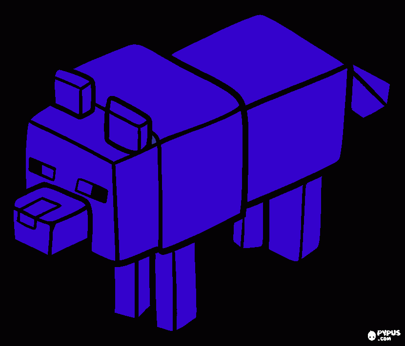 Cachorro mine craft para colorir e imprimir