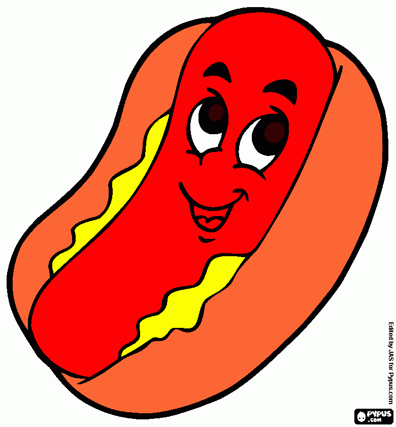 cachorro quente para colorir e imprimir