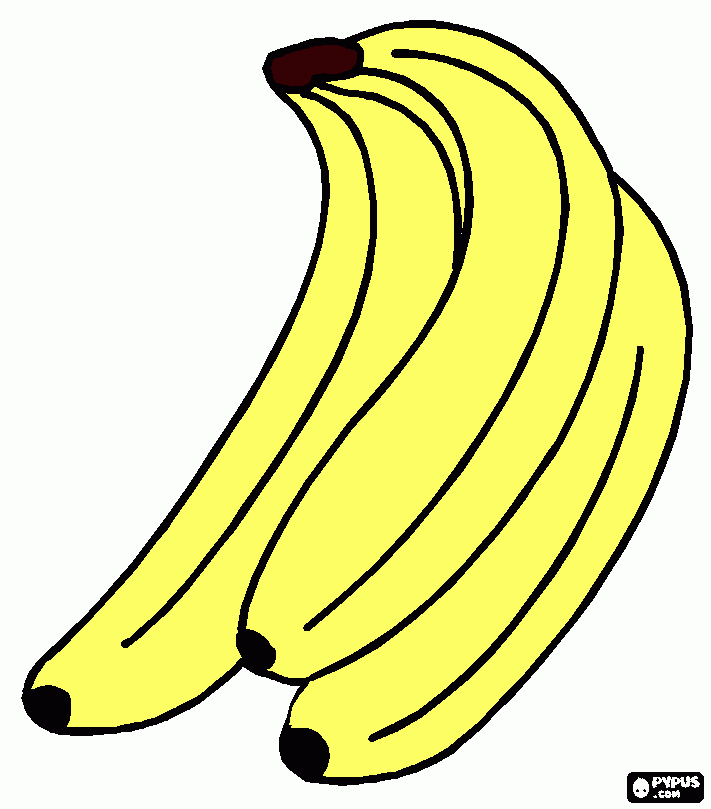 cachos de bananas para colorir e imprimir