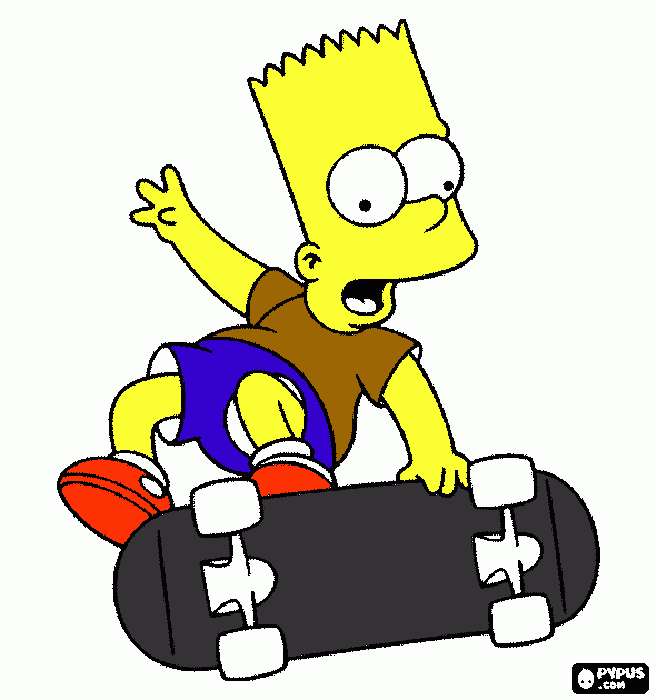 caindo do skate para colorir e imprimir