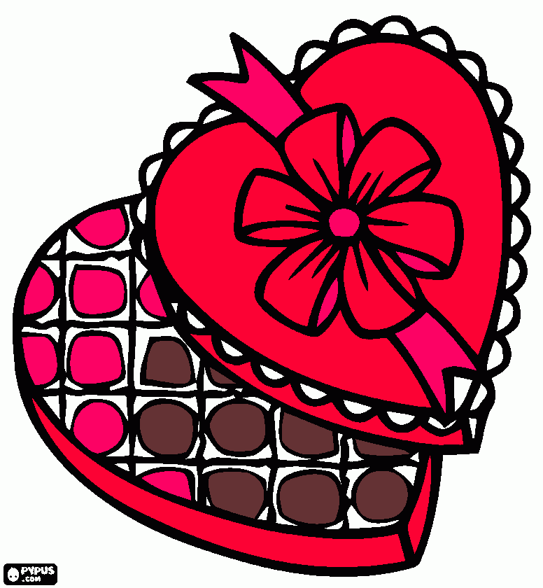 CAIXA DE CHOCOLATE para colorir e imprimir