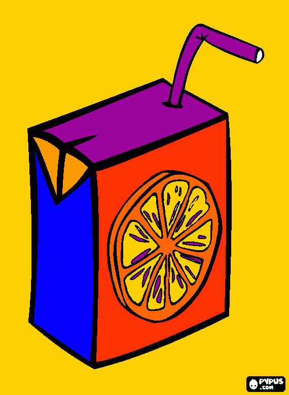 caixa de suco de laranja para colorir e imprimir