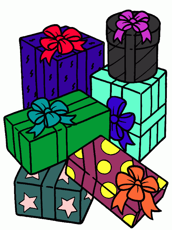 caixas de presentes para colorir e imprimir