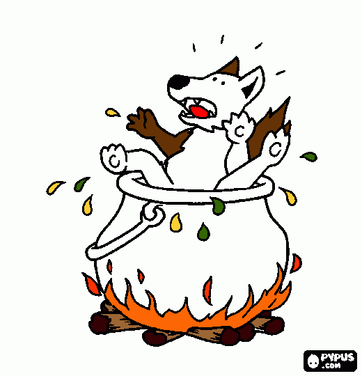 Caldeirão para colorir e imprimir