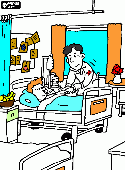 cama de hospital para colorir e imprimir