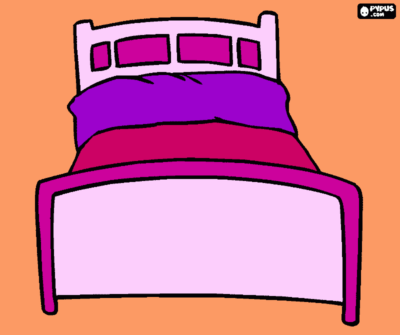 cama de solteiro para colorir e imprimir