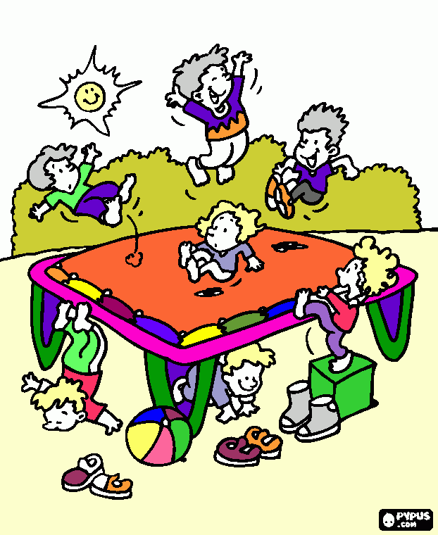 cama elastica para colorir e imprimir