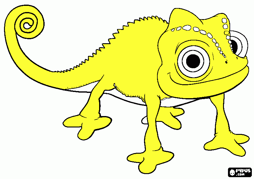 camaleão Amarelo para colorir e imprimir