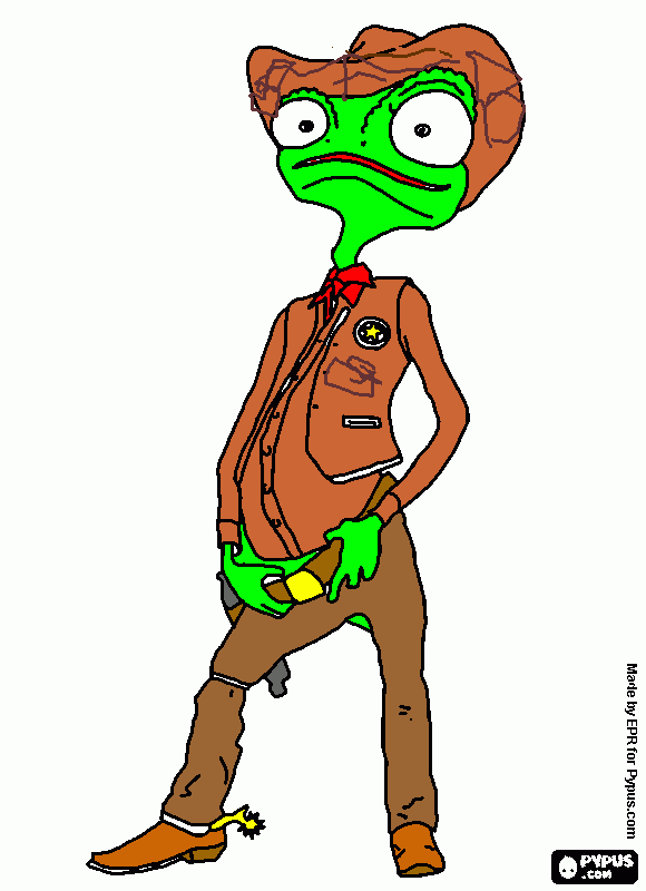 camaleão rango para colorir e imprimir