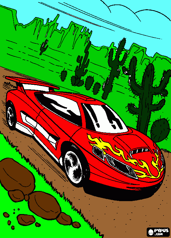 camaro vermelho para colorir e imprimir