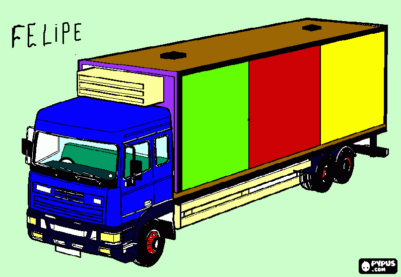 caminhao bau para colorir e imprimir