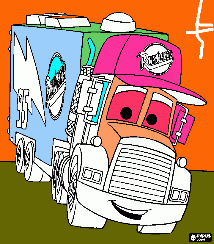 caminhao Rust para colorir e imprimir